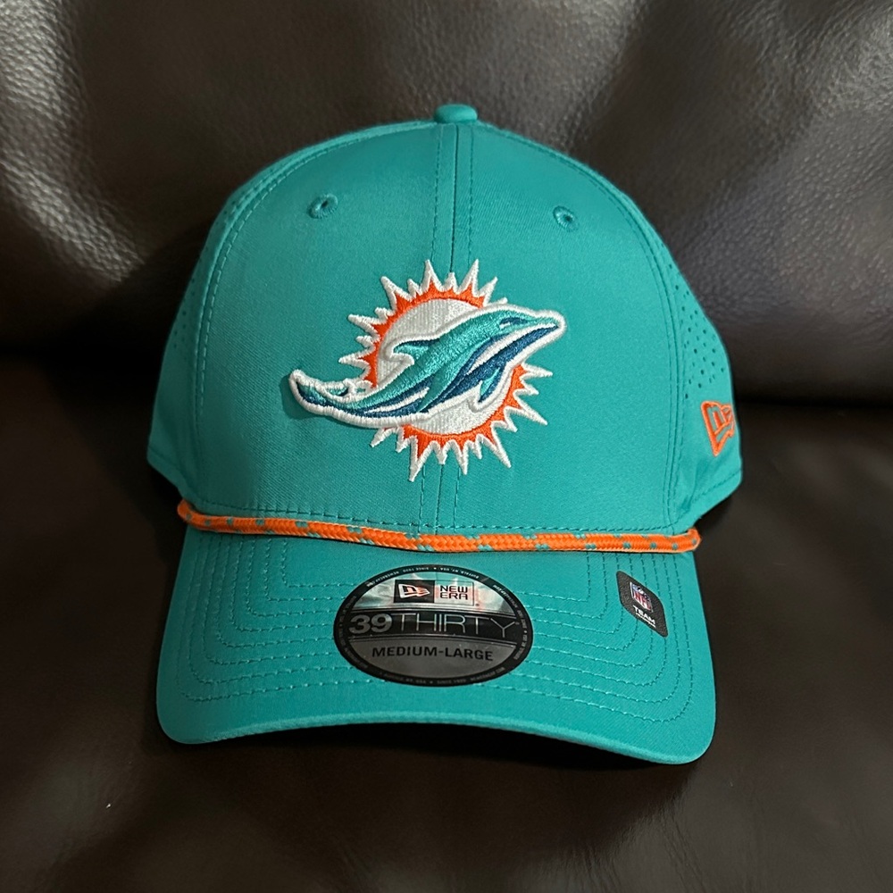 New Era Teal Orange Miami Dolphins Fitted Hat Medium-Large